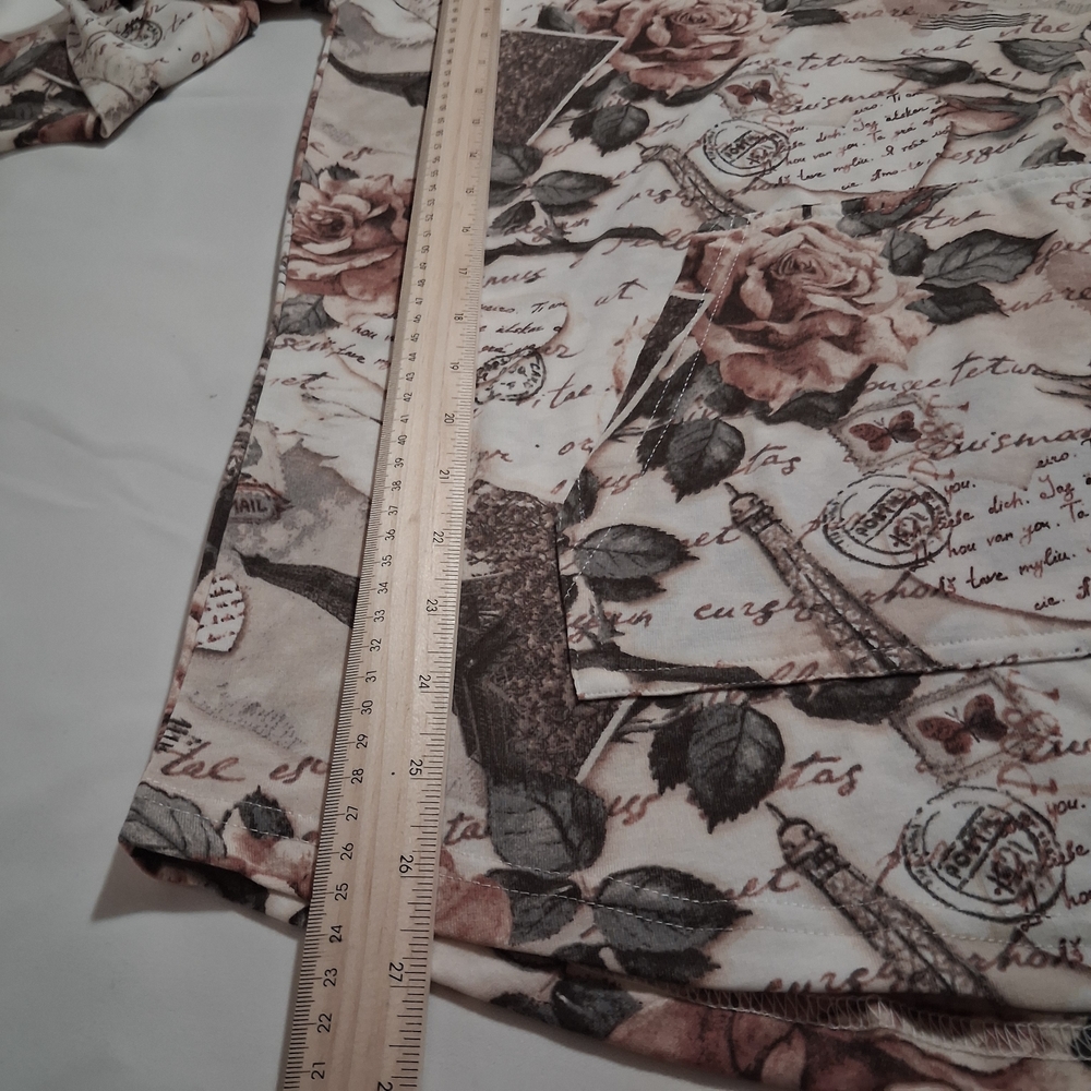 Lula Roe Amber Lightweight Hoodie Floral Eiffel Tower Print NWT Size M - Picture 8 of 8